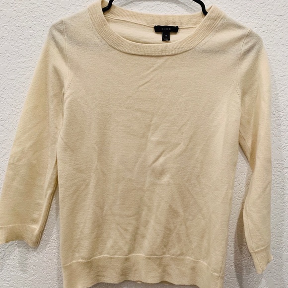 J crew 100% Merino Wool Tippi Beige Sweater XS - Picture 3 of 8